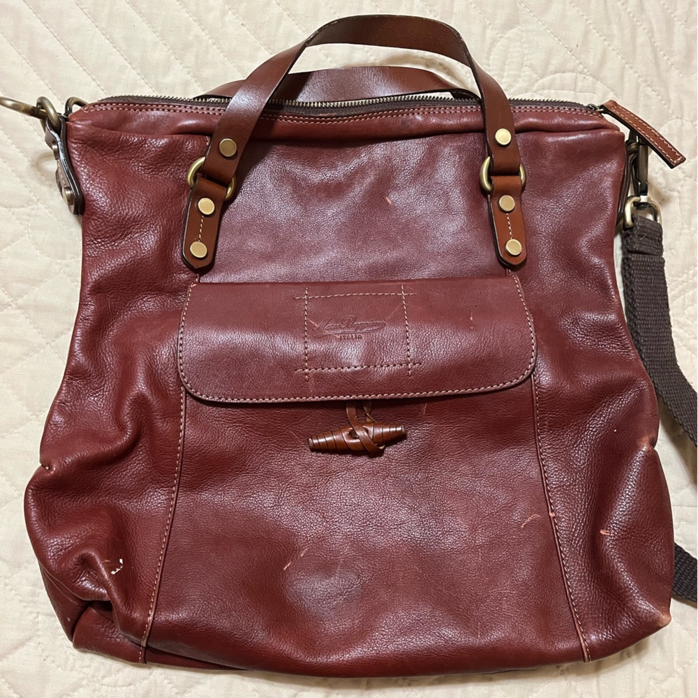 Marco Buggiani Brown Crossbody Large Bag Italy
